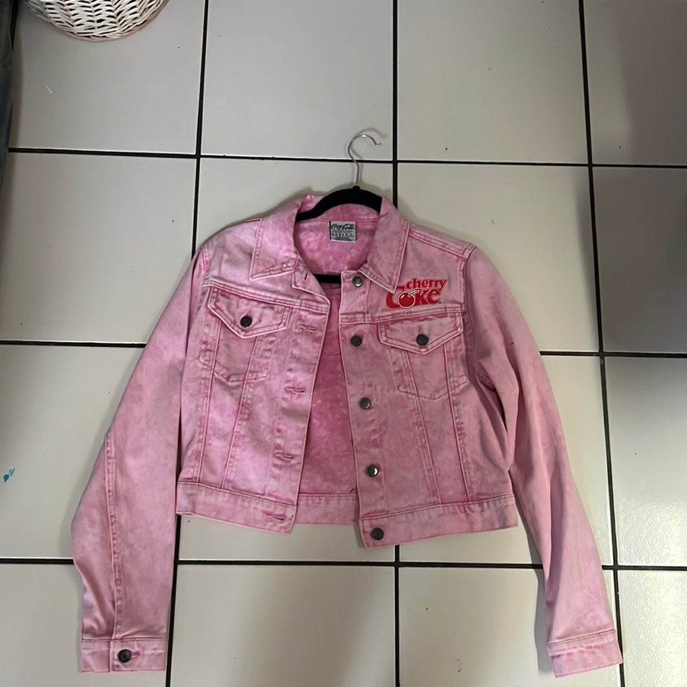 pink cherry coke denim jacket